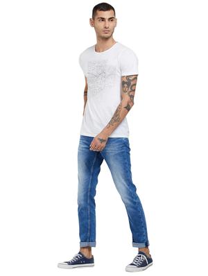 blue cotton washed jeans - 15969331 - Standard Image - 4
