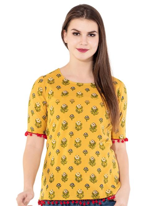 yellow cotton straight top - 15969759 - Very Small Image - 1