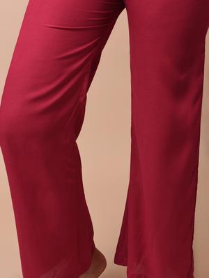 straight solid kurta palazzo set - 15969970 - Standard Image - 7