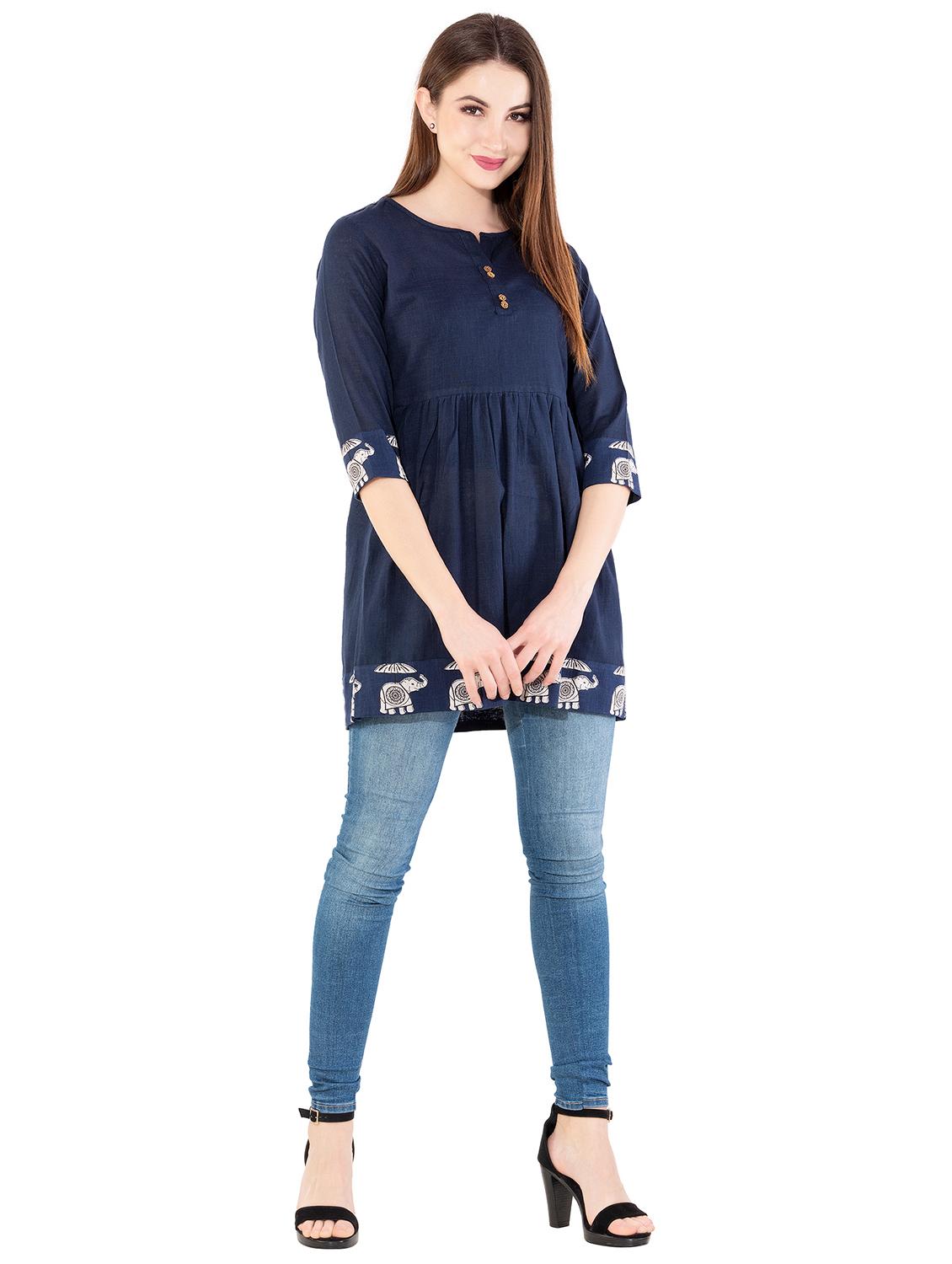 Flared solid kurti - 15970058 - Zoom Image - 4
