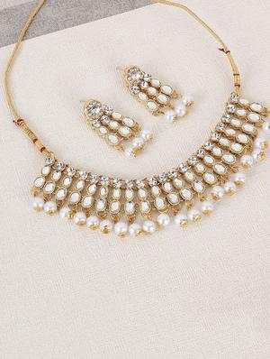 white brass choker necklace - 15970535 - Standard Image - 4