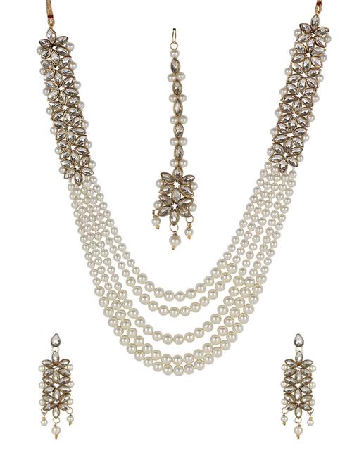 white brass long necklace - 15970567 - Standard Image - 1