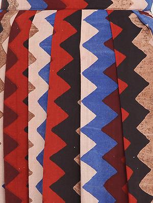 high rise chevron pleated skirt - 15972482 - Standard Image - 4