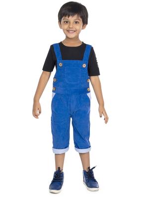 blue corduroy t-shirt and dungaree set - 15972599 - Standard Image - 7