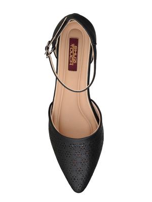 black synthetic ankle strap sandals - 15973355 - Standard Image - 4