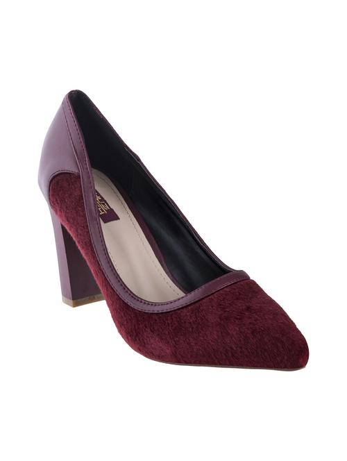 maroon slip on pumps - 15973436 - Standard Image - 1