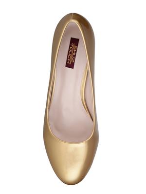 gold slip on pumps - 15973461 - Standard Image - 4
