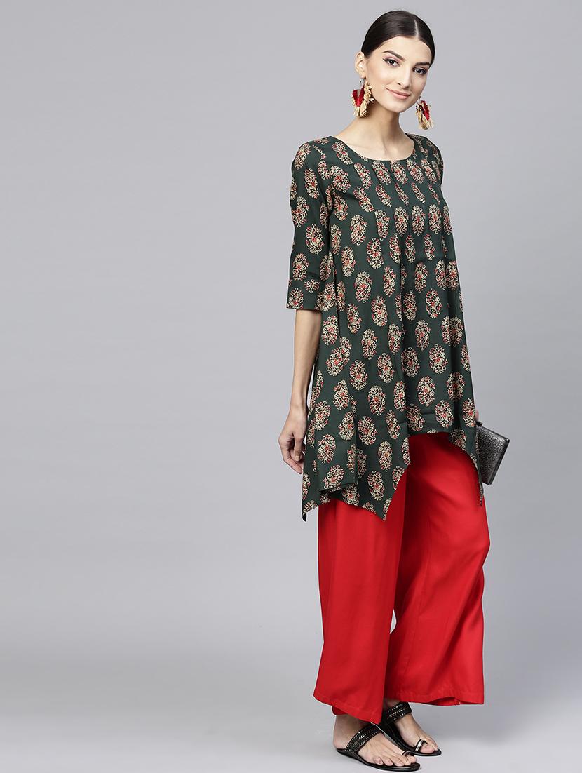 Printed High low kurta - 15973540 - Zoom Image - 4