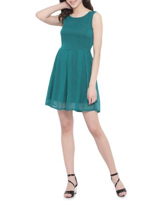 boat neck pleated dress - 15974734 - Standard Image - 4