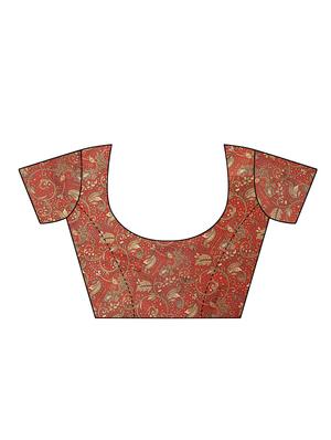 kalamkari border mysore silk saree with blouse - 15976197 - Standard Image - 4