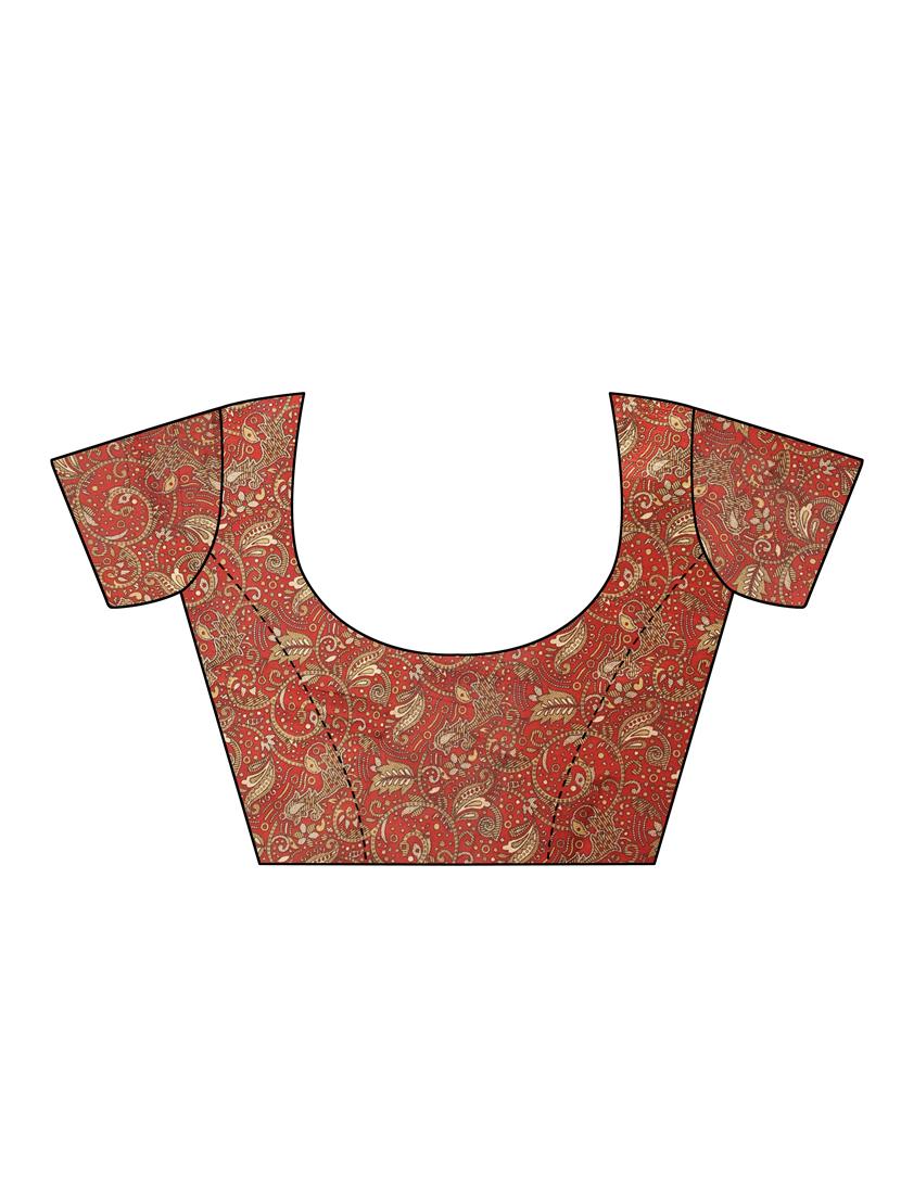 kalamkari border mysore silk saree with blouse - 15976197 - Zoom Image - 4