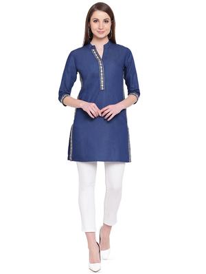 Embroiderd straight kurti - 15977287 - Standard Image - 4