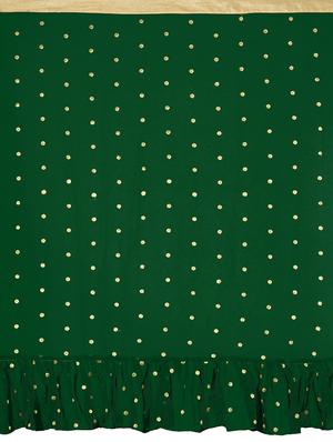 polka dots ruffle border green saree with blouse - 15978706 - Standard Image - 4
