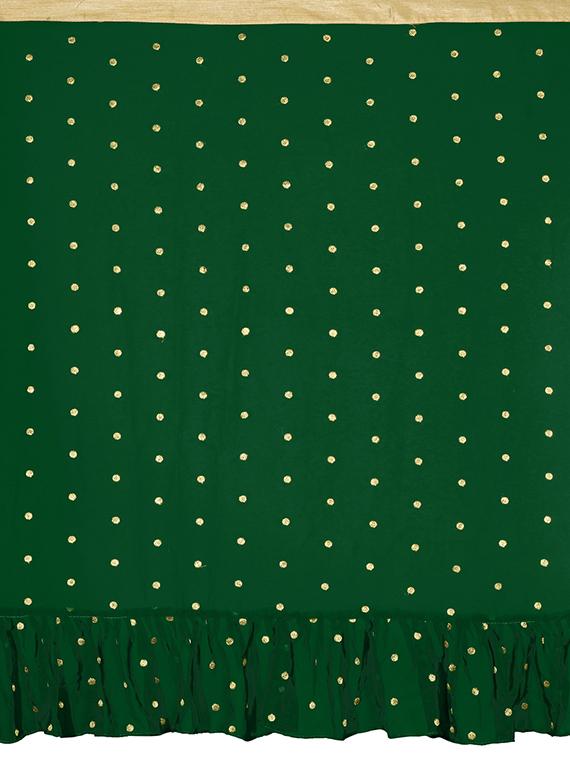 polka dots ruffle border green saree with blouse - 15978706 - Zoom Image - 4