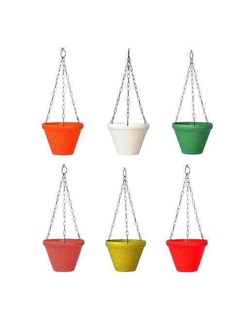 juhi pot plant container | hanging pots & planter (multicolor, 9 inch, set of 6) - 15978981 - Standard Image - 1
