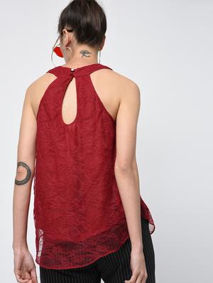 curved hem laced top - 15979211 - Standard Image - 4