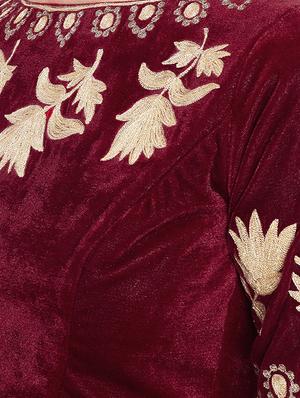 Embroidered velvet blouse - 15981305 - Standard Image - 4