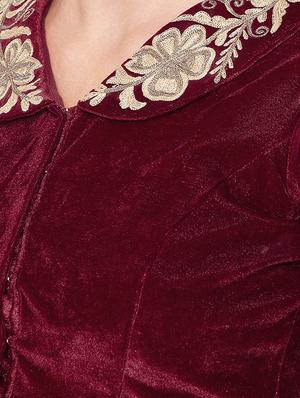 Embroidered velvet blouse - 15981306 - Standard Image - 4