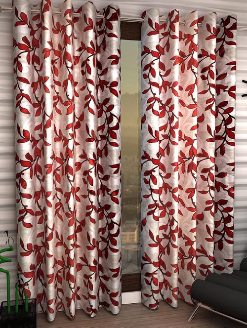 2 Pieces Maroon Door Curtains - 15984155 - Standard Image - 1