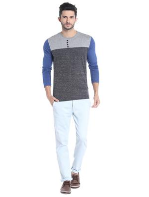grey color block t-shirt - 15988655 - Standard Image - 4