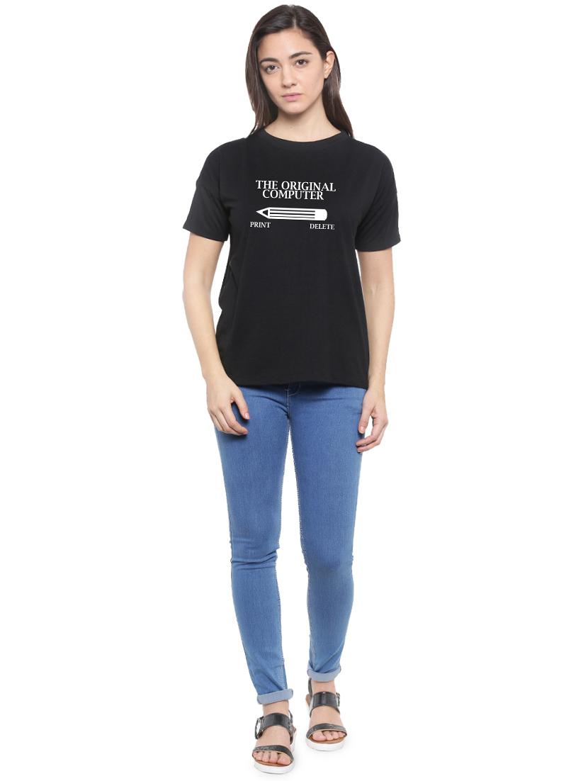 quirky prints short sleeves tee - 15990126 - Zoom Image - 4