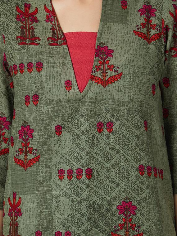 Printed straight kurta - 15990210 - Zoom Image - 4