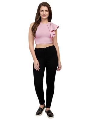 ruffle detail crew neck crop top - 15996464 - Standard Image - 4
