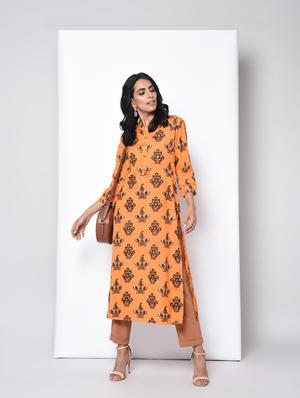 printed straight kurta - 15996693 - Standard Image - 4