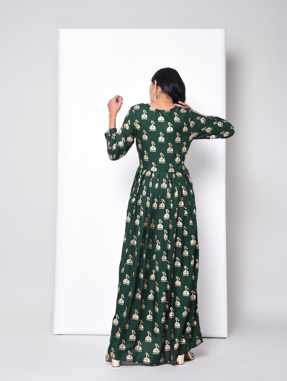 Flared foil print dress - 15996696 - Zoom Image - 4