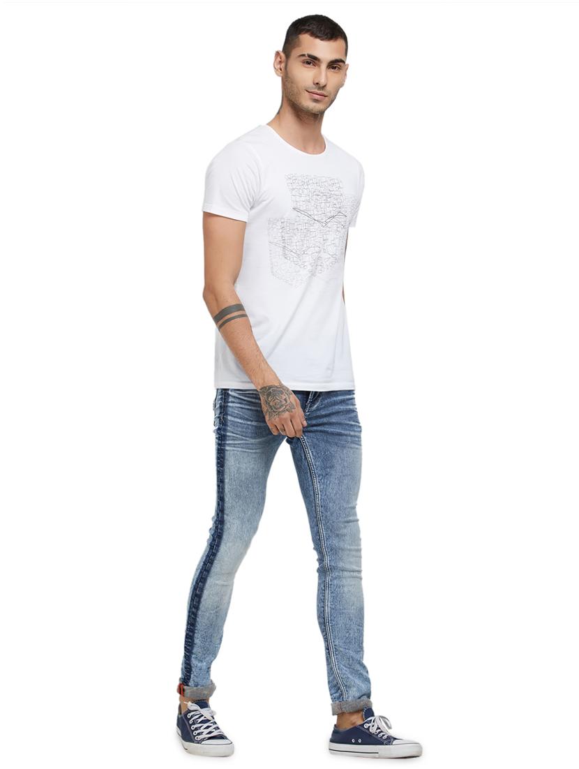 blue cotton washed jeans - 15996933 - Zoom Image - 4