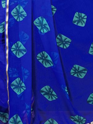 lace border tie & dye saree with blouse - 15997666 - Standard Image - 4