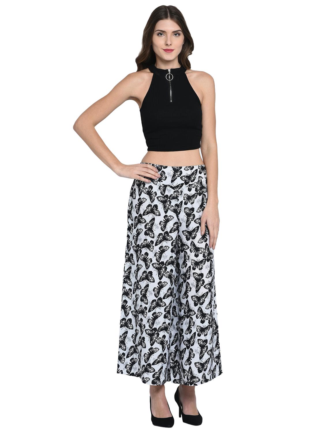 butterfly print flared palazzo - 15997915 - Zoom Image - 4