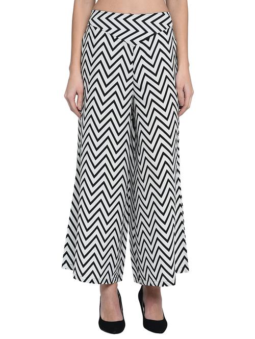 high rise chevron flared palazzo - 15997919 - Standard Image - 1