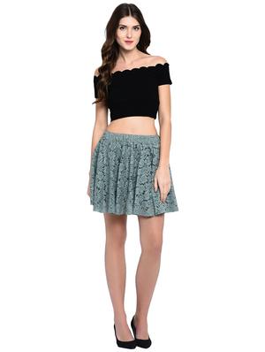 floral laced flared skirt - 15997925 - Standard Image - 4