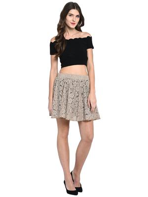 floral laced flared skirt - 15997928 - Standard Image - 4