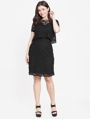floral laced layered dress - 15999037 - Standard Image - 4
