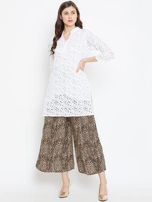 white net straight kurti - 15999438 - Standard Image - 4