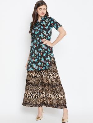 black crepe straight kurti - 15999439 - Standard Image - 4