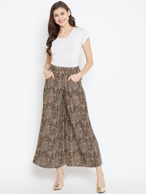 pocket detail animal print palazzo - 15999452 - Standard Image - 4