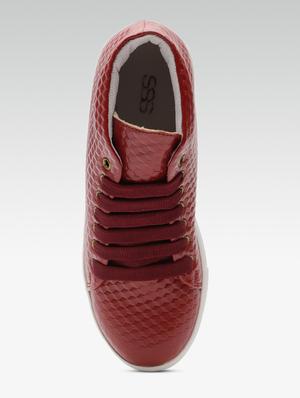 maroon lace-up sneakers - 16002553 - Standard Image - 4