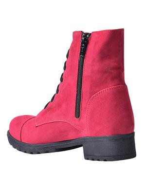 red ankle zipper boots - 16002718 - Standard Image - 4