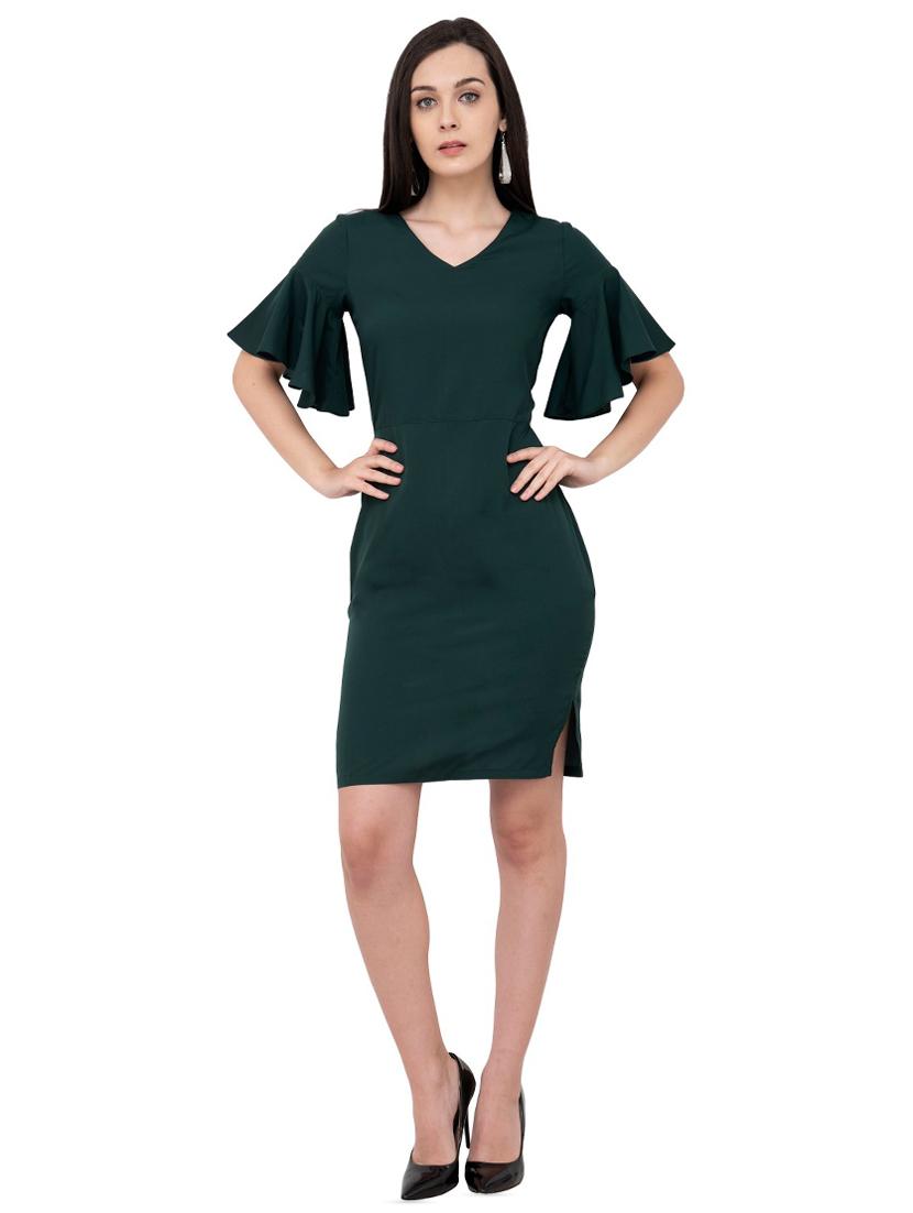 ruffle sleeved sheath dress - 16002871 - Zoom Image - 4