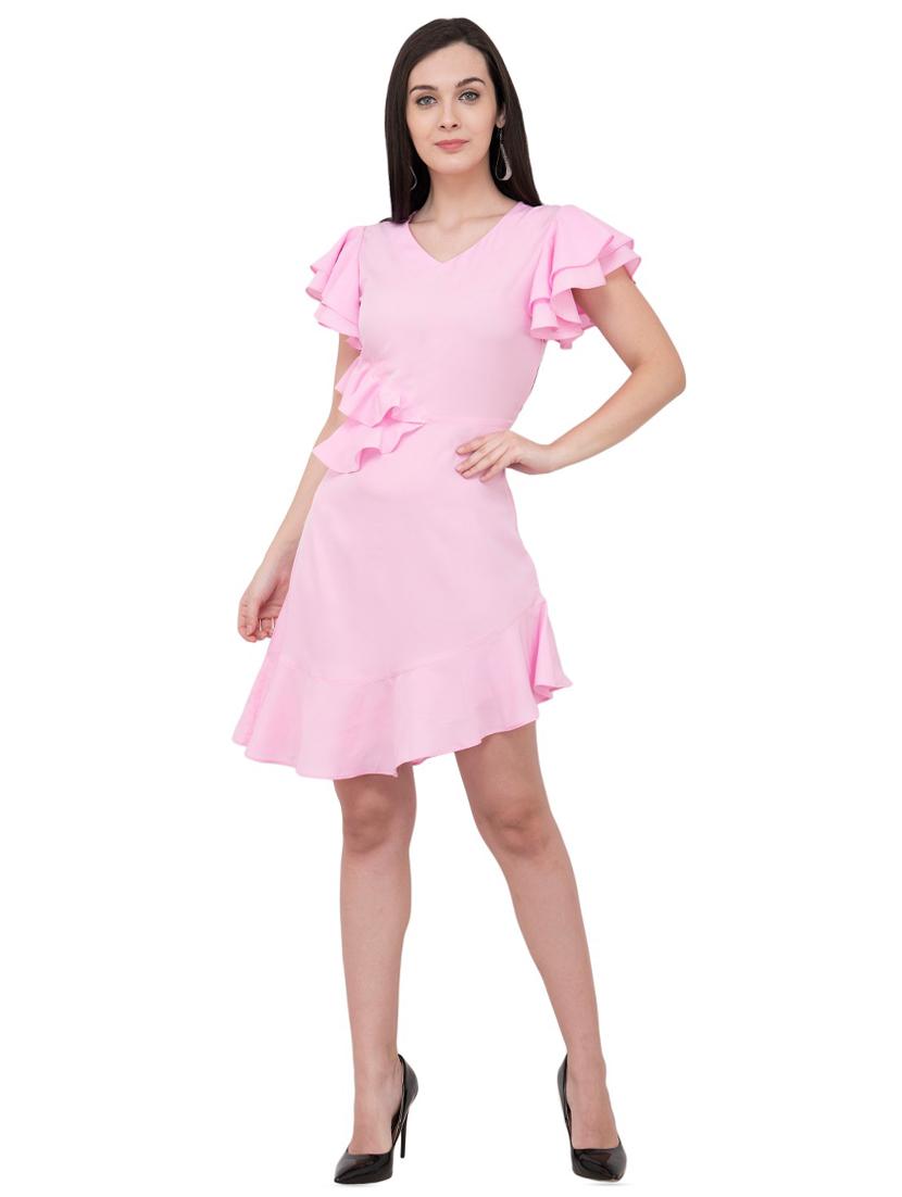 ruffle detail asymmetric dress - 16002875 - Zoom Image - 4