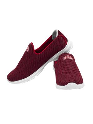maroon slip on sports shoes - 16004665 - Standard Image - 4