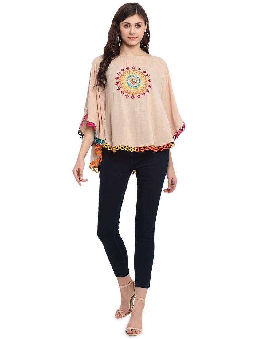 lace trim embroidered top - 16005241 - Zoom Image - 4