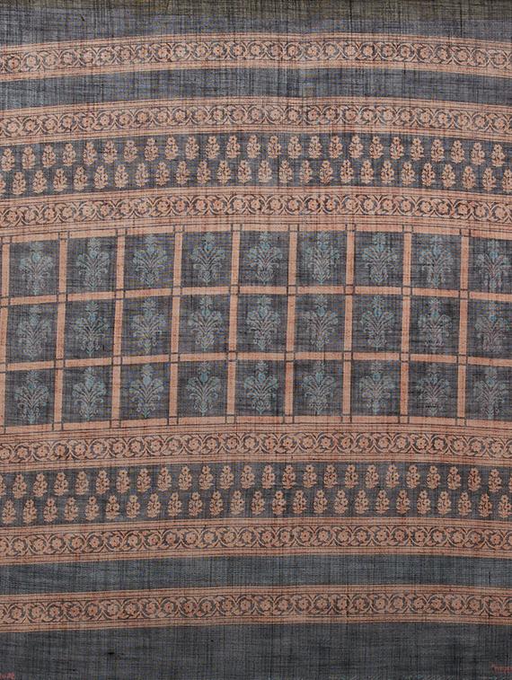 ethnic motifs black printed saree with blouse - 16005265 - Zoom Image - 4