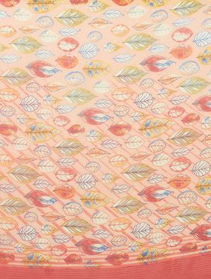 conversational beige printed saree with blouse - 16005269 - Standard Image - 4