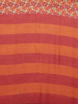 floral orange printed saree with blouse - 16005274 - Standard Image - 4