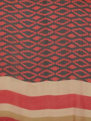 geometrical printed saree with blouse - 16005276 - Standard Image - 4