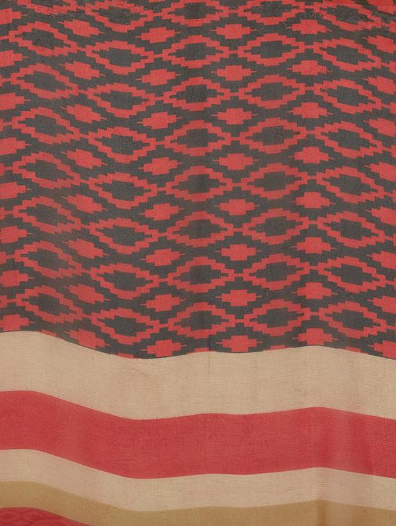geometrical printed saree with blouse - 16005276 - Zoom Image - 4